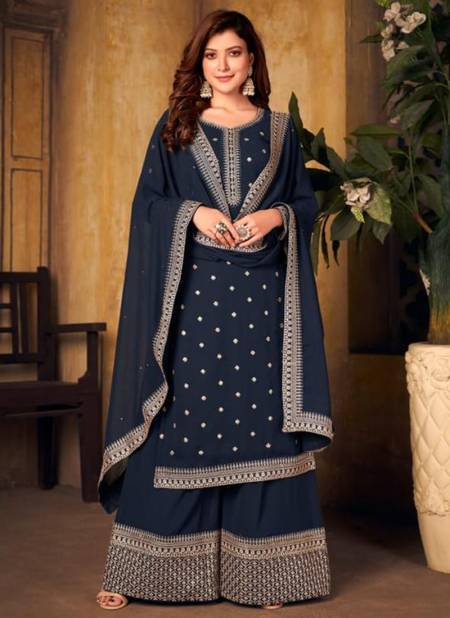 Teal Blue Colour TWISHA VAANI 25 Heavy Festive Wear Georgette Designer Salwar Suit Collection 253